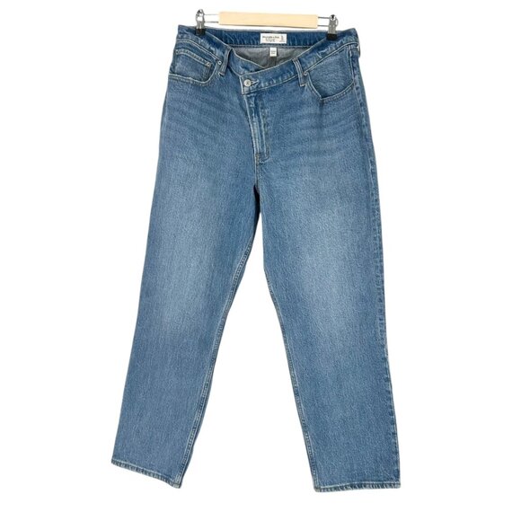 Abercrombie & Fitch The '90s Straight Ultra High Rise Curve Love Crossover Jeans - Picture 1 of 5